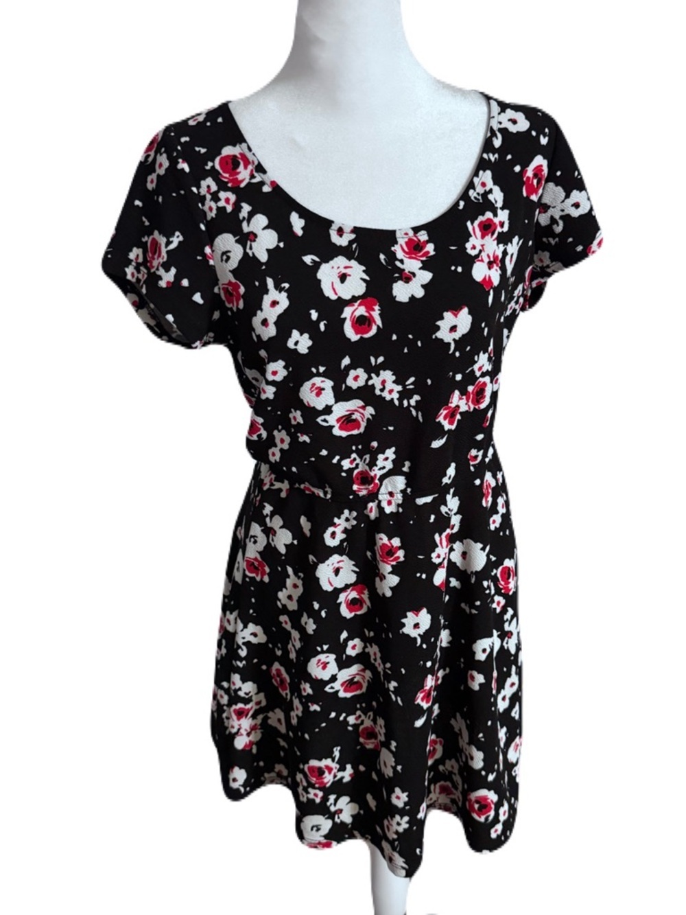 L8ter Later Floral Black Polyester Spandex Dress Women Size XL